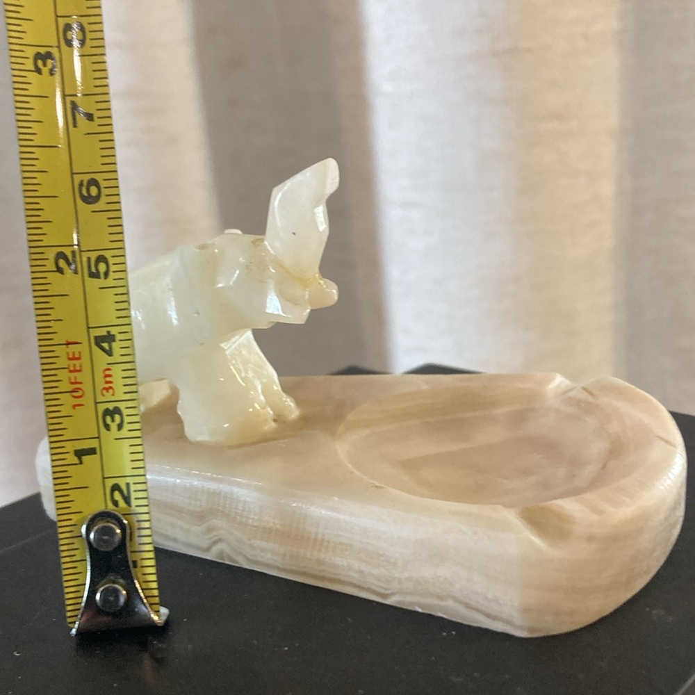 Vintage Carved Stone Elephant Trinket Dish - Picture 7 of 8